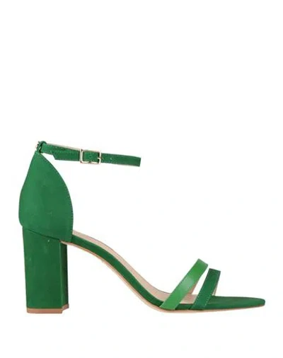 Cosmoparis Woman Sandals Green Size 8 Leather
