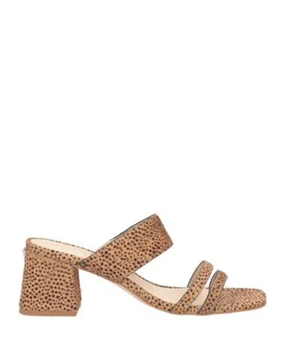 Cosmoparis Woman Sandals Light Brown Size 7 Leather