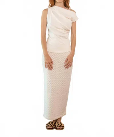 Cossac Asymmetric Drape Top In Ecru In Beige