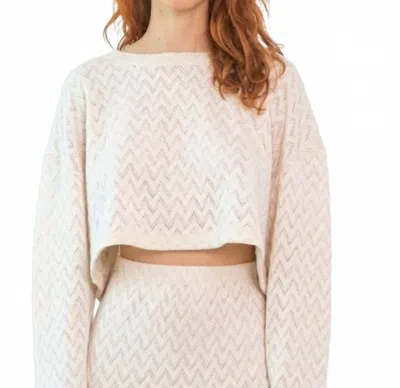 Cossac Crochet Crop Top In Beige In Pink
