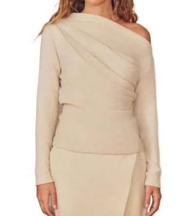 Cossac Fine Knit Drape Top In Oat In Neutral