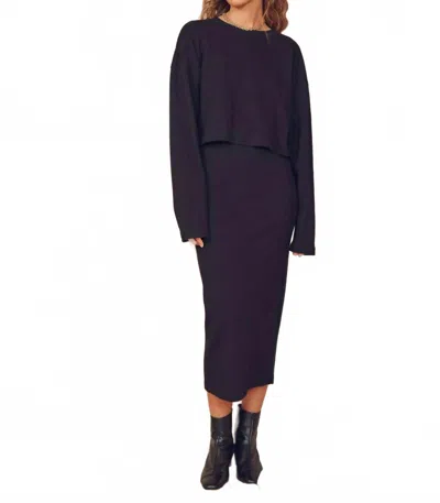 Cossac Organic Cotton Midi Skirt In Black In Purple