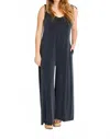 Cossac Strappy Jumpsuit Slate In Black In Black