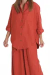 Cossac Wide Button-down Shirt In Rust In Multi