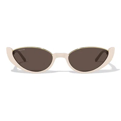 Cossino Women's Neutrals Monaco Amor Cream Cat Eye Sunglasses In Brown