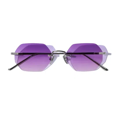 Cossino Women's Purple Milan Violette Hexagon Frameless Sunglasses