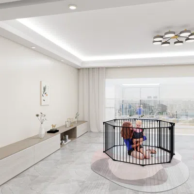 Cossio Heavy Duty Supermarket Shopping Basket Design Metal Storage Wholesale Black 8-piece Fence