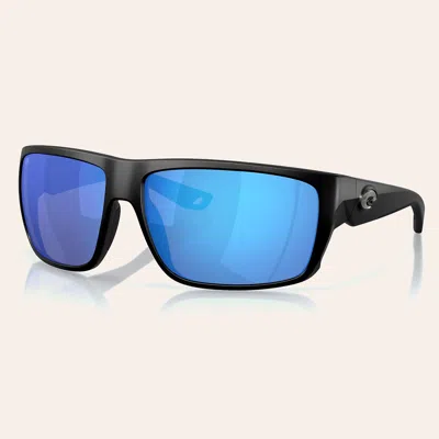 Costa Black Frame Blue Mirror Polarized Sunglasses