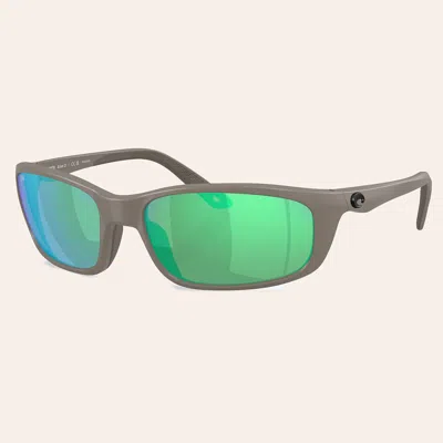 Costa Brine Ii Matte Olive Shale & Green Mirror Polarized Sunglasses In Light Olive