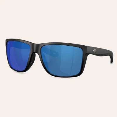 Costa Broadbill Ii Xl Matte Black & Blue Mirror Polarized Sunglasses In Purple