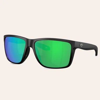 Costa Broadbill Ii Xl Matte Black & Green Mirror Polarized Sunglasses In Pink
