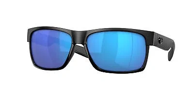 Pre-owned Costa Del Mar 06s 9026 Half Moon 155 Sh Blk Mt Blk Bl 902611 Sunglasses In Blue