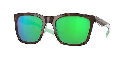 Pre-owned Costa Del Mar 06s 9037 Panga 255 Shiny Tort White Sea 903709 Sunglasses In Green