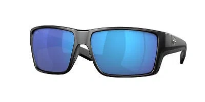 Pre-owned Costa Del Mar 06s 9080 Reefton Pro Black Blue Mirror 908001 Sunglasses