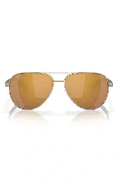 Costa Del Mar 57mm Aviator Sunglasses In Brown