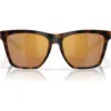 Costa Del Mar 57mm Polarized Mirrored Rectangular Sunglasses In Tortoise/gold Mirror 580g