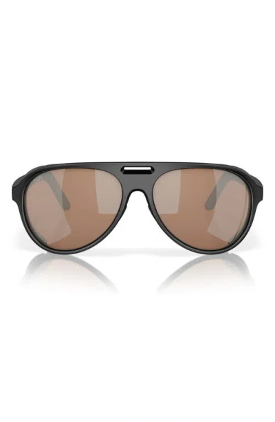 Costa Del Mar 57mm Polarized Pilot Sunglasses In Brushed Gold/gold Mirror 580g