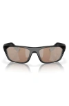 Costa Del Mar 57mm Polarized Rectangular Sunglasses In Black/copper Silver 580g