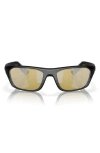 Costa Del Mar 57mm Polarized Rectangular Sunglasses In Black/sunrise Silver 580g