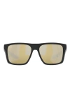 Costa Del Mar 57mm Polarized Square Sunglasses In Matte Black/sunrise Silver