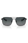 Costa Del Mar 58mm Polarized Gradient Rectangular Sunglasses In Black/gray Gradient 580g