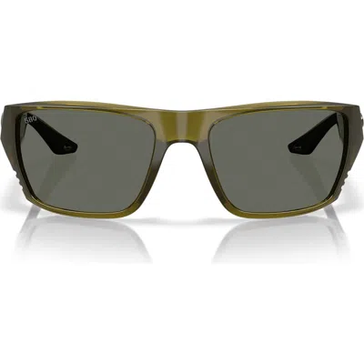 Costa Del Mar 59mm Finlet Polarized Rectangle Sunglasses In Gray