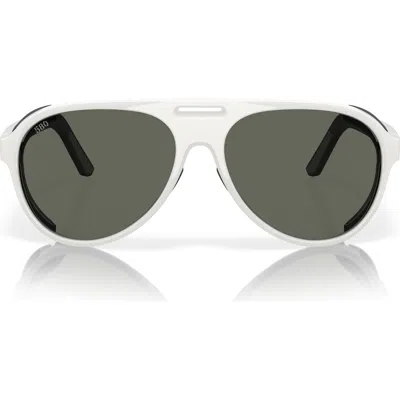 Costa Del Mar 59mm Polarized Pilot Sunglasses In Hull White/gray