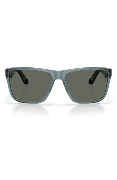 Costa Del Mar 59mm Polarized Rectangular Sunglasses In Blue