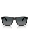Costa Del Mar 59mm Polarized Rectangular Sunglasses In Matte Black/gray 580g