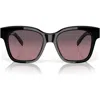 Costa Del Mar 60mm Polarized Square Sunglasses In Matte Black/gold Mirror