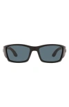 Costa Del Mar 61mm Polarized Rectangular Sunglasses In Gray
