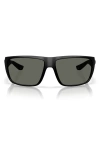 Costa Del Mar 64mm Polarized Rectangular Sunglasses In Matte Black/gray