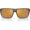 Costa Del Mar 64mm Polarized Rectangular Sunglasses In Orange