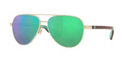 Costa Del Mar 6s4002 Peli Polarized 400201 Men's Sunglasses Gold Size 57 In Green