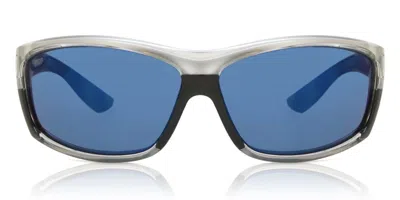 Costa Del Mar 6s9020 Saltbreak Polarized Bk 18 Obmp Occhiali Da Sole Argentati Per Uomo In Silver