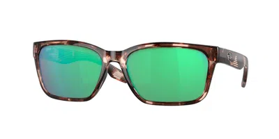 Costa Del Mar 6s9081 Palmas Polarized 908104 Women's Sunglasses Tortoiseshell Size 57 In Green