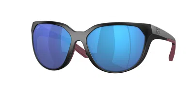 Costa Del Mar 6s9110 Mayfly Polarized 911001 Women's Sunglasses Black Size 58 In Blue