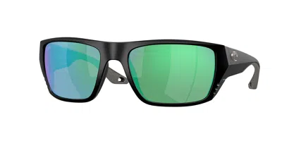 Costa Del Mar 6s9118 Finlet Polarized 911802 Occhiali Da Sole Neri Per Uomo In Green