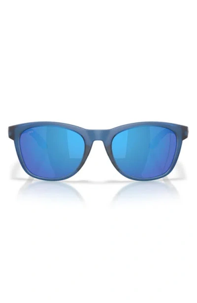 Costa Del Mar Aleta 54mm Polarized Mirrored Round Sunglasses In Blue