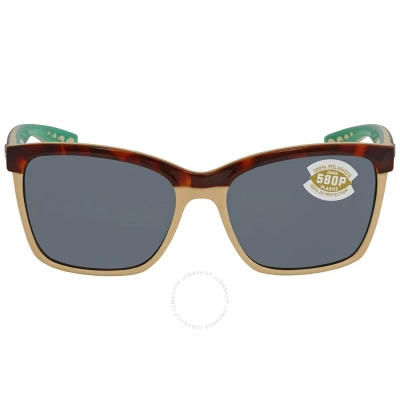 Costa Del Mar Anaa Grey Polarized Polycarbonate Ladies Sunglasses Ana 105 Ogp 55 In Cream / Gray / Grey / Mint