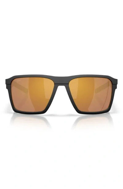 Costa Del Mar Antille 58mm Polarized Square Sunglasses In Black