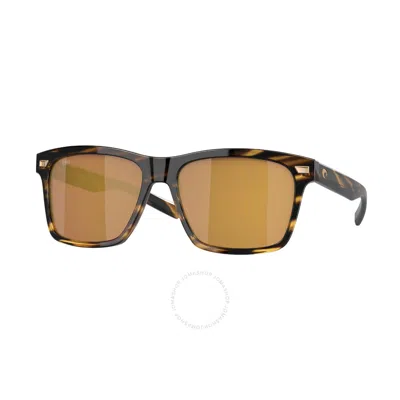 Costa Del Mar Aransas Gold Mirror Polarized Glass Square Men's Sunglasses 6s2005 200515 58