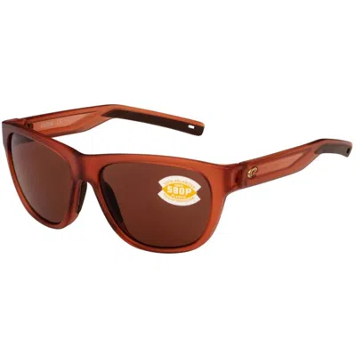 Costa Del Mar Bayside Matte Coral Round Copper Lens Unisex Sunglasses Bay 194 Ocp In Pink