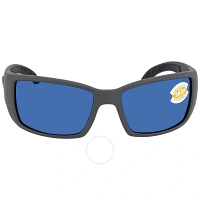 Costa Del Mar Blackfin Blue Mirror Polarized Polycarbonate Men's Sunglasses Bl 98 Obmp 62 In Black / Blue / Grey