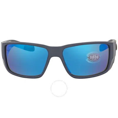 Costa Del Mar Blackfin Pro Blue Mirror Polarized Glass Men's Sunglasses 6s9078 907807 60 In Black / Blue