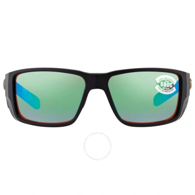 Costa Del Mar Blackfin Pro Green Mirror Polarized Glass Men's Sunglasses 6s9078 907802 60 In Black / Green