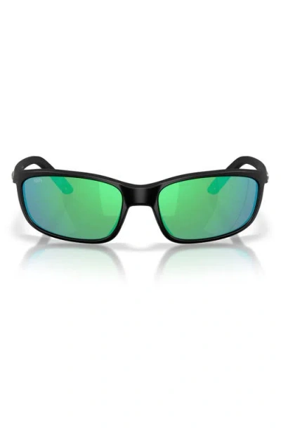 Costa Del Mar Brine Ii 59mm Polarized Rectangular Sunglasses In Green