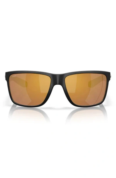 Costa Del Mar Broadbill Ii 58mm Polarized Rectangular Sunglasses In Brown
