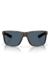 Costa Del Mar Broadbill Ii 58mm Polarized Rectangular Sunglasses In Matte Tortoise/gray 580p