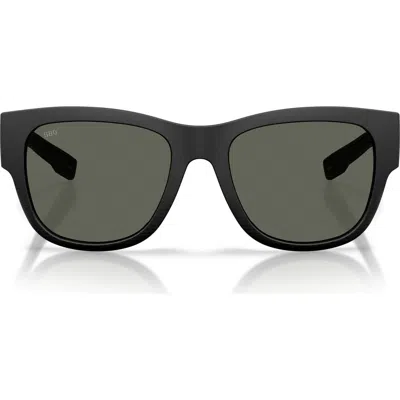 Costa Del Mar Caleta 55mm Polarized Mirrored Square Sunglasses In Black
